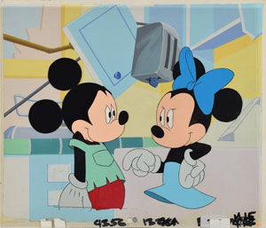 Lot #989 Mickey and Minnie Mouse production key master background set-up from Mouseworks - Image 1