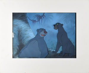 Lot #923 Baloo and Bagheera production key matching master background set-up from The Jungle Book - Image 1