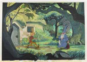 Lot #921 Merlin and Arthur production key matching master background set-up from The Sword in the Stone - Image 1