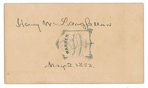 Lot #450 Henry Wadsworth Longfellow - Image 1