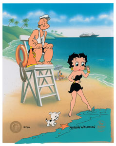 Lot #961 Popeye and Betty Boop limited edition cel signed by Myron Waldman - Image 1