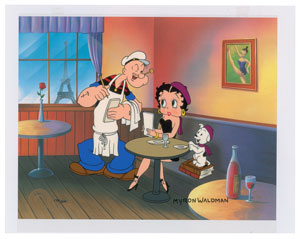 Lot #966 Popeye and Betty Boop limited edition cel signed by Myron Waldman - Image 1