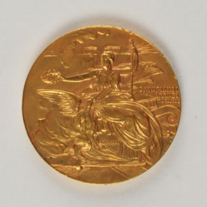 Lot #3008  Athens 1906 Intercalated Summer Olympics Gilt Bronze Participation Medal
