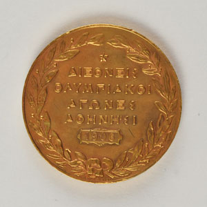 Lot #3008  Athens 1906 Intercalated Summer Olympics Gilt Bronze Participation Medal - Image 2