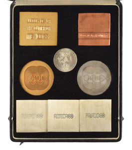 Lot #3080  Mexico City 1968 Summer Olympics Medal Presentation Set - Image 2
