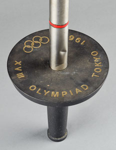 Lot #3069  Tokyo 1964 Summer Olympics Torch with Medallion and Suit - Image 7