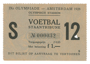 Lot #3031  Amsterdam 1928 Summer Olympics Ticket - Image 1