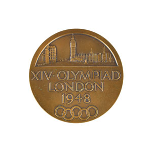 Lot #3051  London 1948 Summer Olympics Bronze Participation Medal