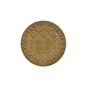 Lot #3068  Innsbruck 1964 Winter Olympics Bronze Participation Medal with Case - Image 1