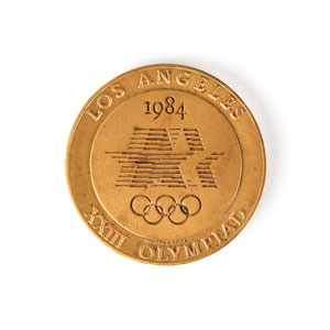 Lot #3107  Los Angeles 1984 Summer Olympics Bronze Participation Medal with Case and Volunteer Medal - Image 4