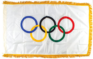 Lot #3091  Lake Placid 1980 Winter Olympics Flags - Image 1