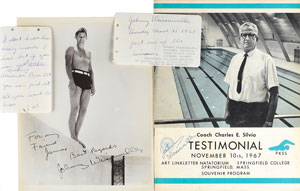 Lot #3025 Johnny Weissmuller Group of (4) Signed Items