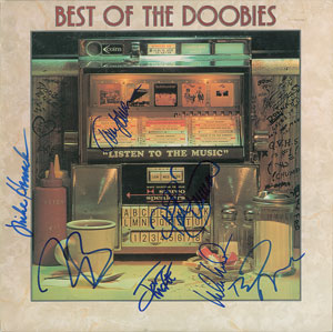 Lot #4576  Doobie Brothers Signed Album and Oversized Photo - Image 1