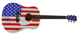 Lot #4547  America Signed Guitar and Album - Image 1