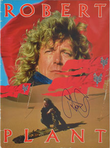 Lot #4162 Robert Plant Signed Photograph and Tour Program - Image 3