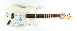 Lot #4535 Johnny and Edgar Winter Signed Guitar - Image 1