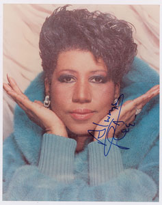 Lot #4440 Aretha Franklin Signed Photograph - Image 1