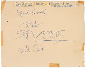 Lot #4657 The Sex Pistols Signatures - Image 1