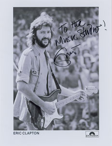 Lot #4565 Eric Clapton Signed Photograph