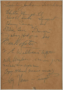 Lot #4259 Duke Ellington's Orchestra Signatures - Image 2