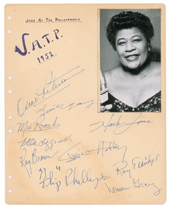 Lot #4284  Jazz at the Philharmonic Signatures - Image 1