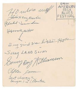 Lot #4210  American Folk Blues Festival 1963-1964 Signatures (Signed by 15) - Image 1