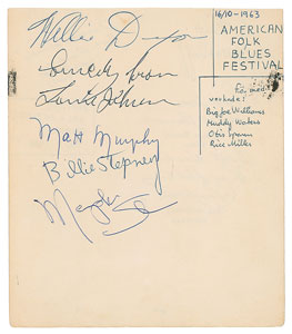 Lot #4210  American Folk Blues Festival 1963-1964 Signatures (Signed by 15) - Image 2