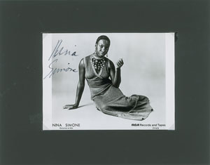 Lot #4315 Nina Simone Signed Photograph