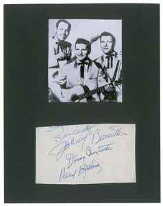 Lot #4395 Johnny Burnette and the Rock 'n Roll Trio Signatures - Image 1
