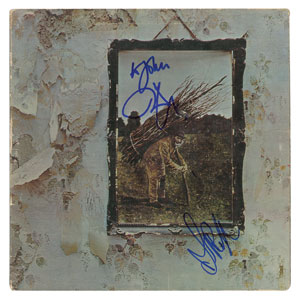 Lot #4157 Robert Plant and John Paul Jones Signed