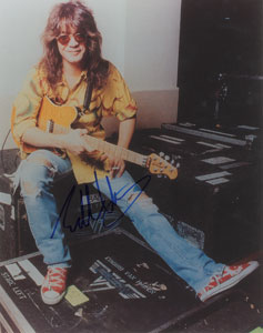 Lot #4637 Eddie Van Halen Signed Photograph - Image 1