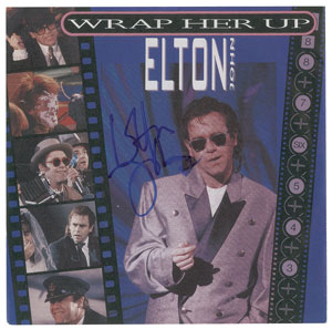 Lot #4594 Elton John Signed 45 RPM Record - Image 1