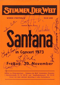 Lot #4411  Santana Signed Handbill - Image 1