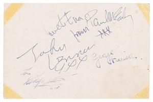 Lot #4021  Beatles Signed 1963 Promotional Card