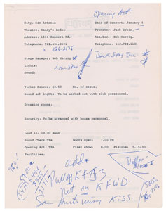 Lot #4654 The Sex Pistols 1978 Concert Production Sheet - Image 1
