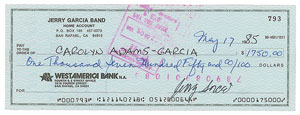 Lot #4130 Jerry Garcia Signed Check - Image 1