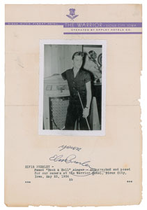 Lot #4068 Elvis Presley Signature and Candid Photograph - Image 1