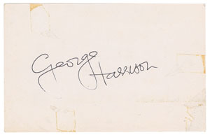 Lot #4029 George Harrison Signed Photo Postcard