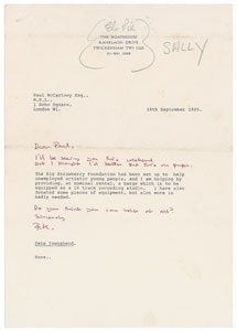 Lot #4482 The Who: Pete Townshend Typed Letter Signed to Paul McCartney