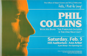 Lot #4568 Phil Collins 1983 Ann Arbor Concert Poster - Image 1