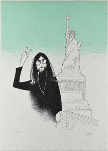 Lot #4031 Al Hirschfeld Signed John Lennon Print