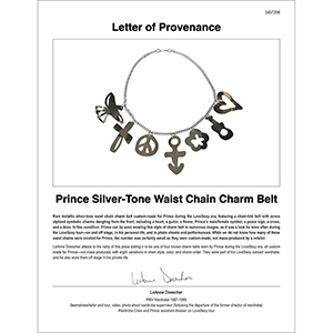 Lot #4734  Prince Silver-Tone Waist Chain Charm Belt - Image 2