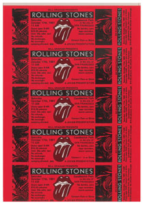 Lot #4105  Rolling Stones 1981 Candlestick Park Ticket Sheet - Image 1