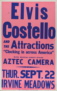 Lot #4358 Elvis Costello and the Attractions 1983 Irvine Meadows Poster - Image 1