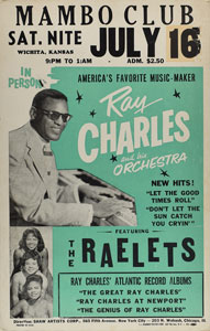 Lot #4353 Ray Charles 1960 Wichita Poster - Image 1