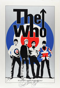 Lot #4477 The Who Signed Silver Anniversary Poster