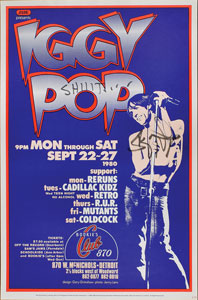 Lot #4614 Iggy Pop Signed 1988 ArtRock Poster - Image 1