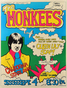 Lot #4372 The Monkees 1968 Sacramento Poster - Image 1