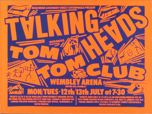 Lot #4381  Talking Heads 1982 Wembley Arena Poster - Image 1