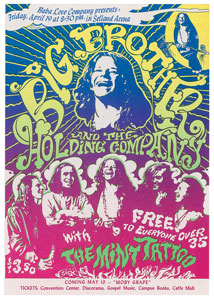 Lot #4344  Big Brother and the Holding Company 1968 Fresno Handbill - Image 1